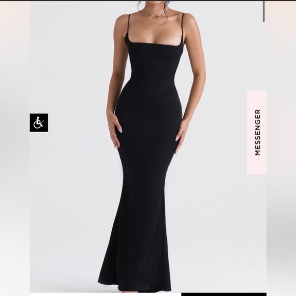 House of CB Dresses House Of Cb Black Olivette Corset Maxi Dress Sz
